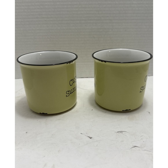 Natural Life Yellow "Cup Of Sunshine" coffee mug cup 4" Diameter - Picture 11 of 13